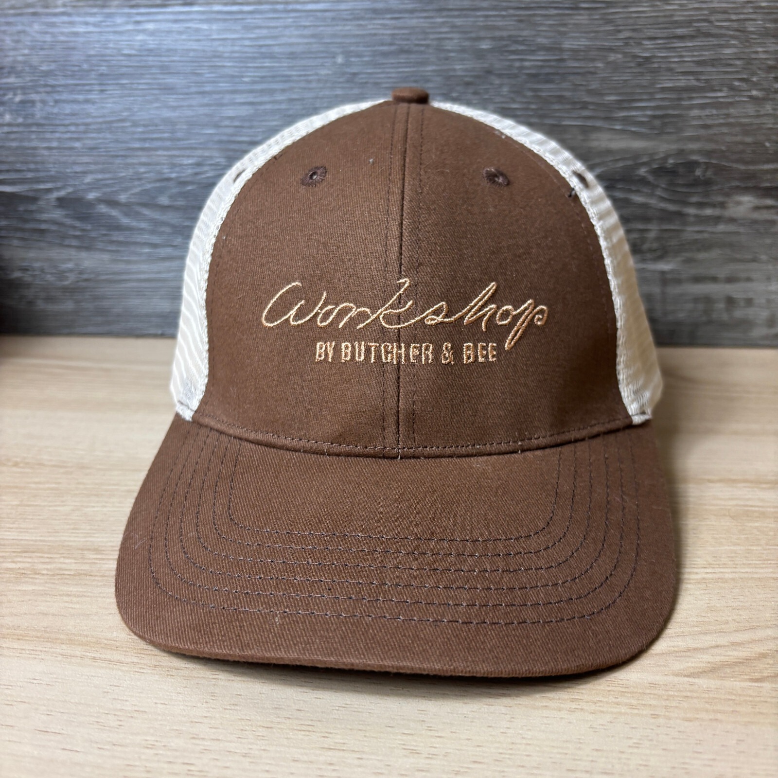Butcher  Bee Hat Cap Strap Back Brown Workshop Adjustable Mens